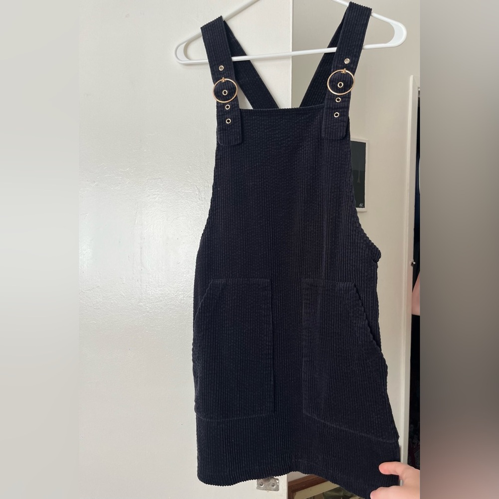 Forever 21 Black corduroy overall dress